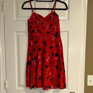 H&M Red Dress with Blue and Pink Dots